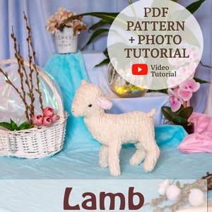 Lamb Sewing Pattern PDF with YouTube Tutorial, Plush Sheep Toy, Beginner Friendly (Digital Download)