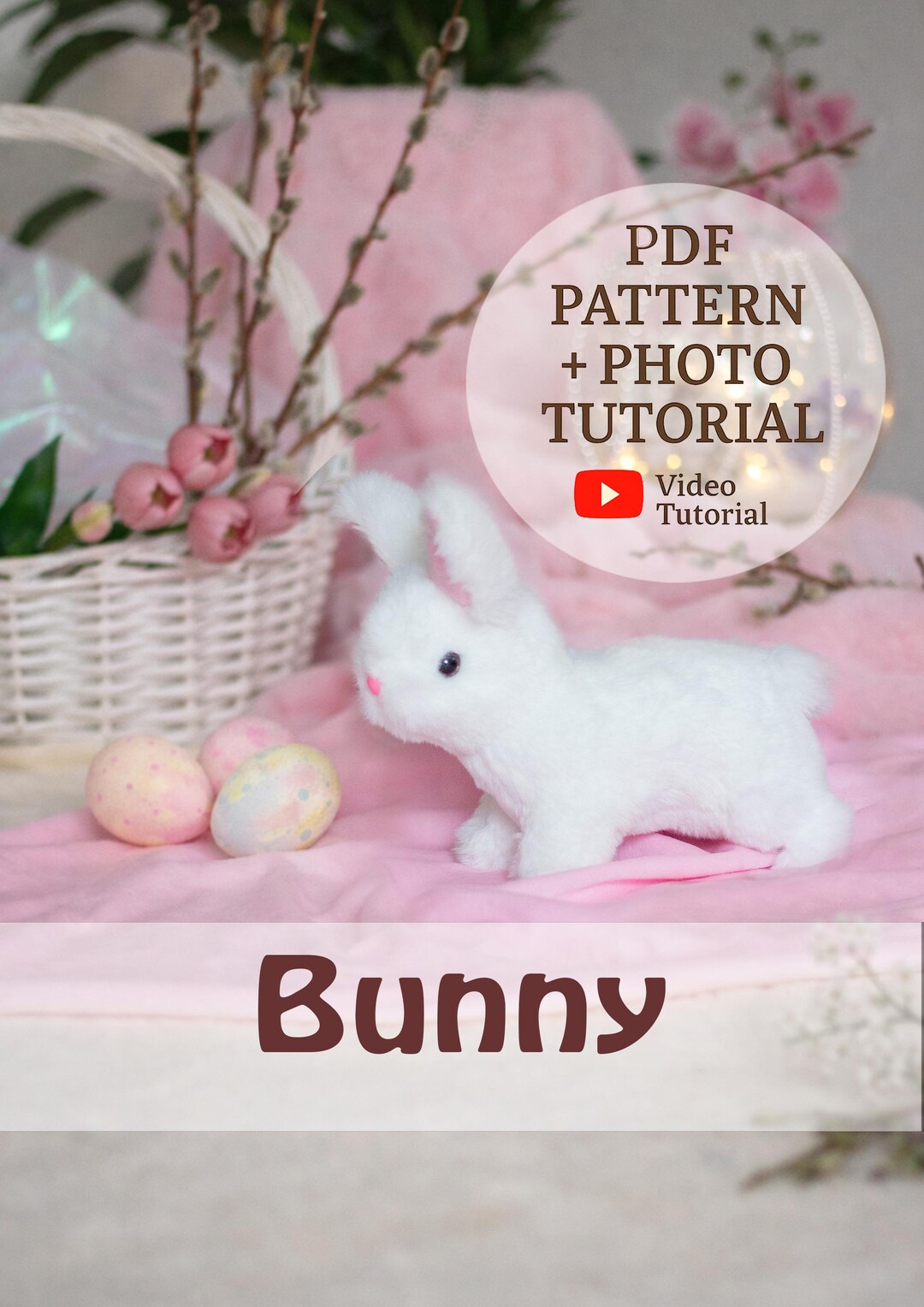 Plush Bunny Sewing Pattern, 17cm Easter Rabbit, PDF Pattern With ...