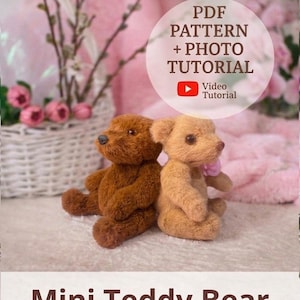 Mini-nallebjörnsmönster PDF, steg-för-steg-handledning + YouTube-video