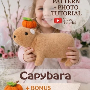 Capybara Schnittmuster (PDF) Plüschtier - Anfängerfreundliche DIY-Anleitung + Bonus Kürbis
