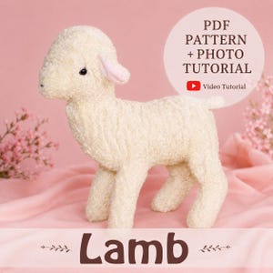 Lamb Sewing Pattern PDF, Plush Sheep Toy, Beginner Friendly, Digital Download with Video Tutorial