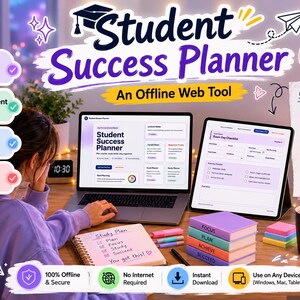Assignment Tracker Web App & PDF Planner | Student Assignment Organizer | Homework Tracker | College Academic Planner