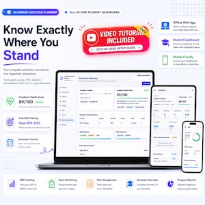 Assignment Tracker HTML Web App | ADHD Student Planner | Exam tracker | College Academic Planner | Instant Download