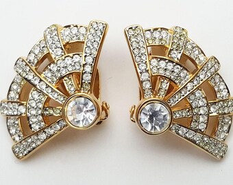 Signed Swarovski Clip On Earrings #844369