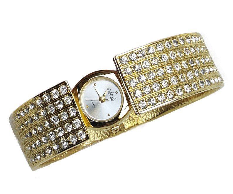 Bob Mackie Swarovski Crystal Quarts Watch Bracelet Etsy