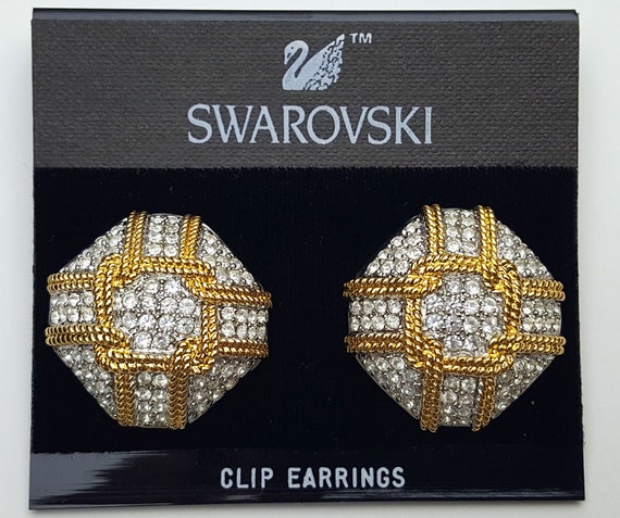 Signed Swarovski Clip On Earrings #K541.69 - image 5