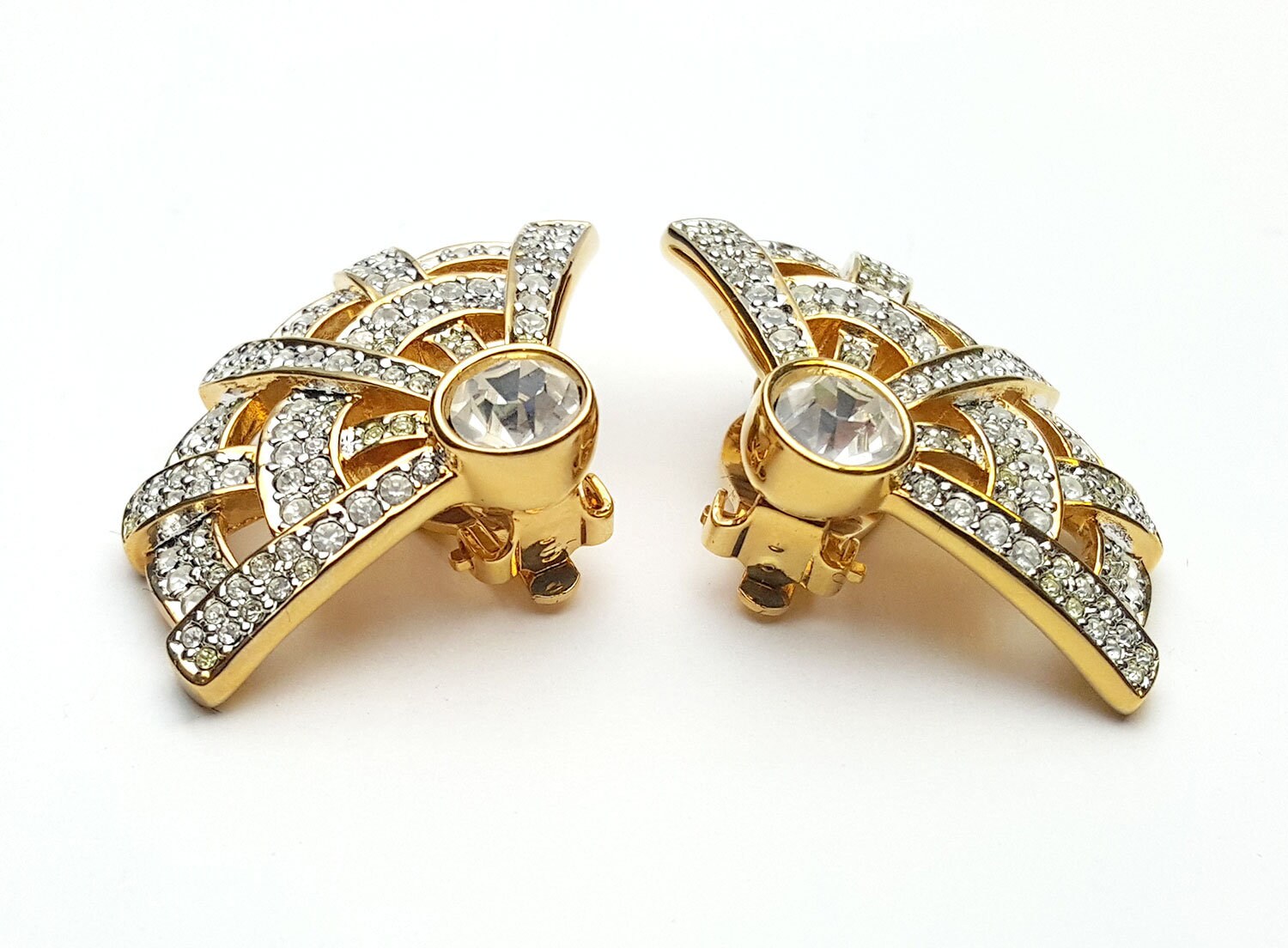 Signed Swarovski Clip On Earrings 8443.69 Etsy