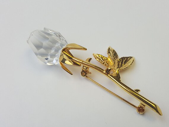 Crystal Rose Pin Brooch - image 2