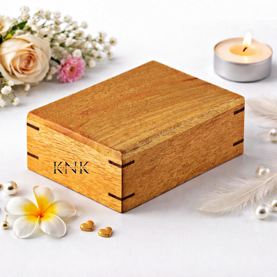 Wooden Cremation Urn Box for Ashes | Memorial Keepsake | Handcrafted ...