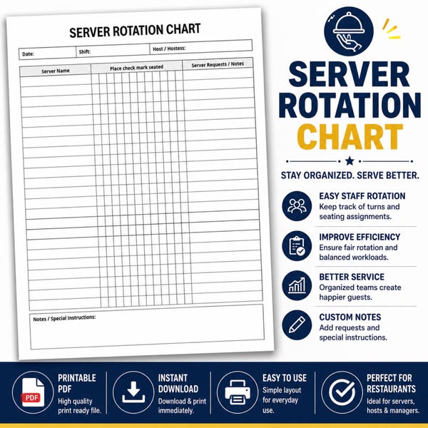 Server Rotation Chart - Etsy