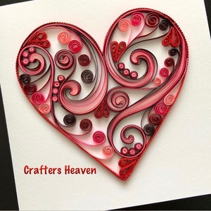 Carte de voeux Saint-Valentin quilling, oeuvre d'art murale à encadrer, cadeau d'anniversaire, voeux de 1er anniversaire
