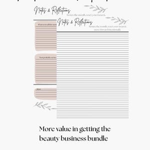 Beauty business notes and reflections