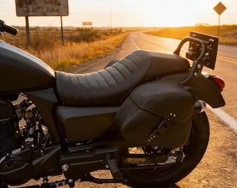 Handcrafted Leather Saddle Bag for Motorcycle  Bicycle Waterproof, Sunproof Tool Roll |Universal Fit & Built to Last”