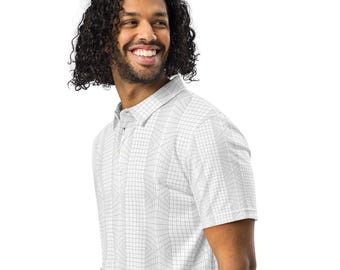 Architecture linéaire : Polo homme coupe slim à grille moderne