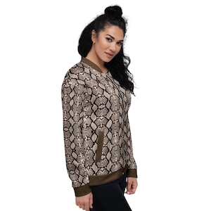 Unisex Classic Viper Snakeskin Bomber Jacket