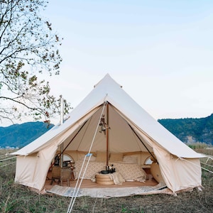 4M Bell Tent Waterproof | Canvas Glamping Tent for Camping, Festival & Outdoor Living