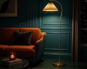 Dimmable Modern Arc LED Floor Lamp, Vintage Tall Standing Light, Customizable Mid Century Decor
