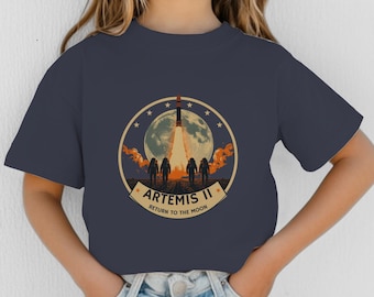 Artemis II 2026 Mission Youth Jersey, Bella Canvas, NASA Moon Mission Crew Sweater, Space Exploration Gift, Retro Rocket Launch Top