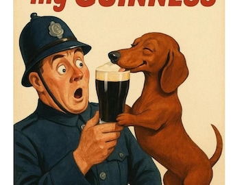 Affiche publicitaire vintage My Goodness My Guinness, pub rétro, art mural, impression de bière classique, décoration de bar irlandais, cadeau