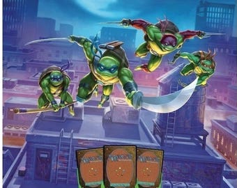 Décoration murale Teenage Mutant Ninja Turtles de Magic the Gathering – Poster crossover de collection