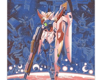 Mobile Suit Gundam Wing Poster – Retro Mecha Anime Wall Art, Japanese Robot Print