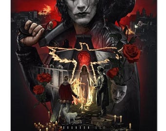 The Crow 1994 Movie Poster Brandon Lee Gothic Wall Art Dark Fantasy Print Vintage Cult Film Decor Gift