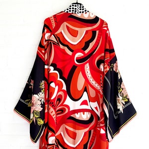 red black pink polkadot kimono