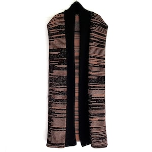 Sleeveless Long Knitted Handmade Vest One Of A Kind