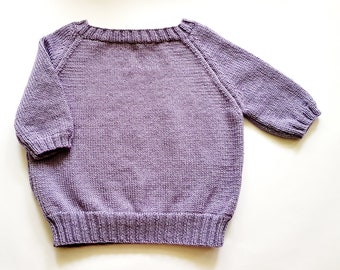 Handmade Knitted Short Sleeve Soft Lilac Sweater