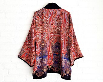 Handmade Kimono Blouse Jacket Paisley Print