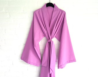 Soft Cotton Lilac Kimono