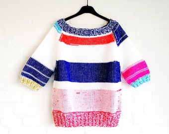 Handmade Knitted Short Sleeve Sweater