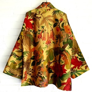 Kimono Jacket 100 Percent Silk Botanic Print