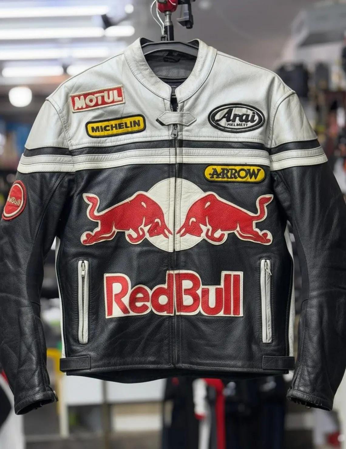 Red bull leather racing jacket - Etsy 日本