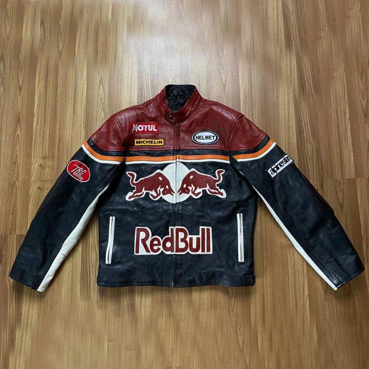 Red bull leather racing jacket - Etsy 日本
