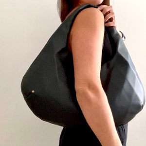 Borsa hobo in pelle - Black Diamond - Borsa a tracolla