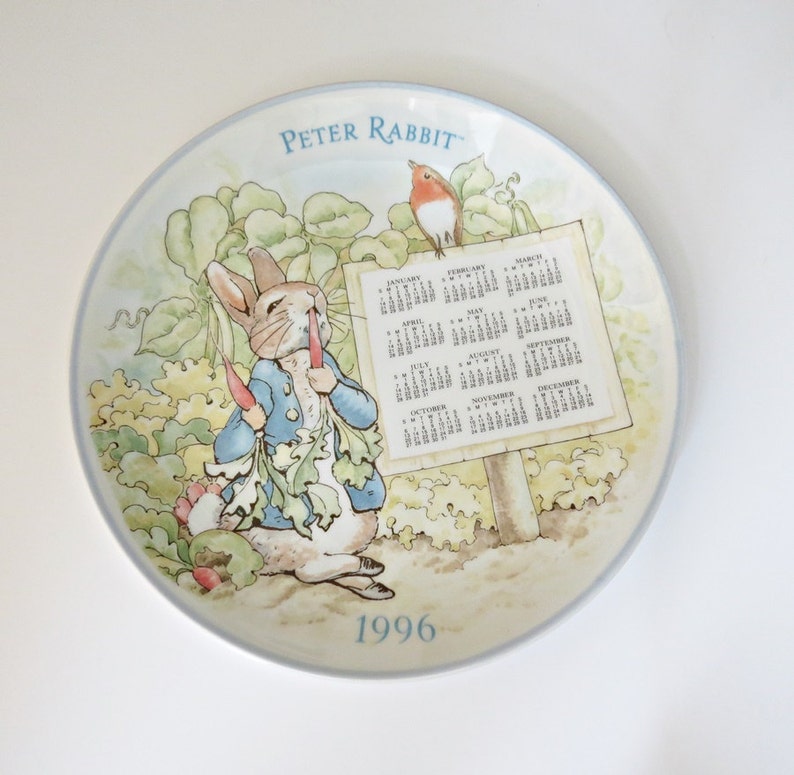 Wedgwood PETER RABBIT Calendar Plate 1996 Etsy
