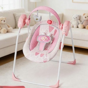 Portable Baby Swing – Foldable IndoorOutdoor Infant Swing with Timer & Adjustable Settings, 0–6 Months