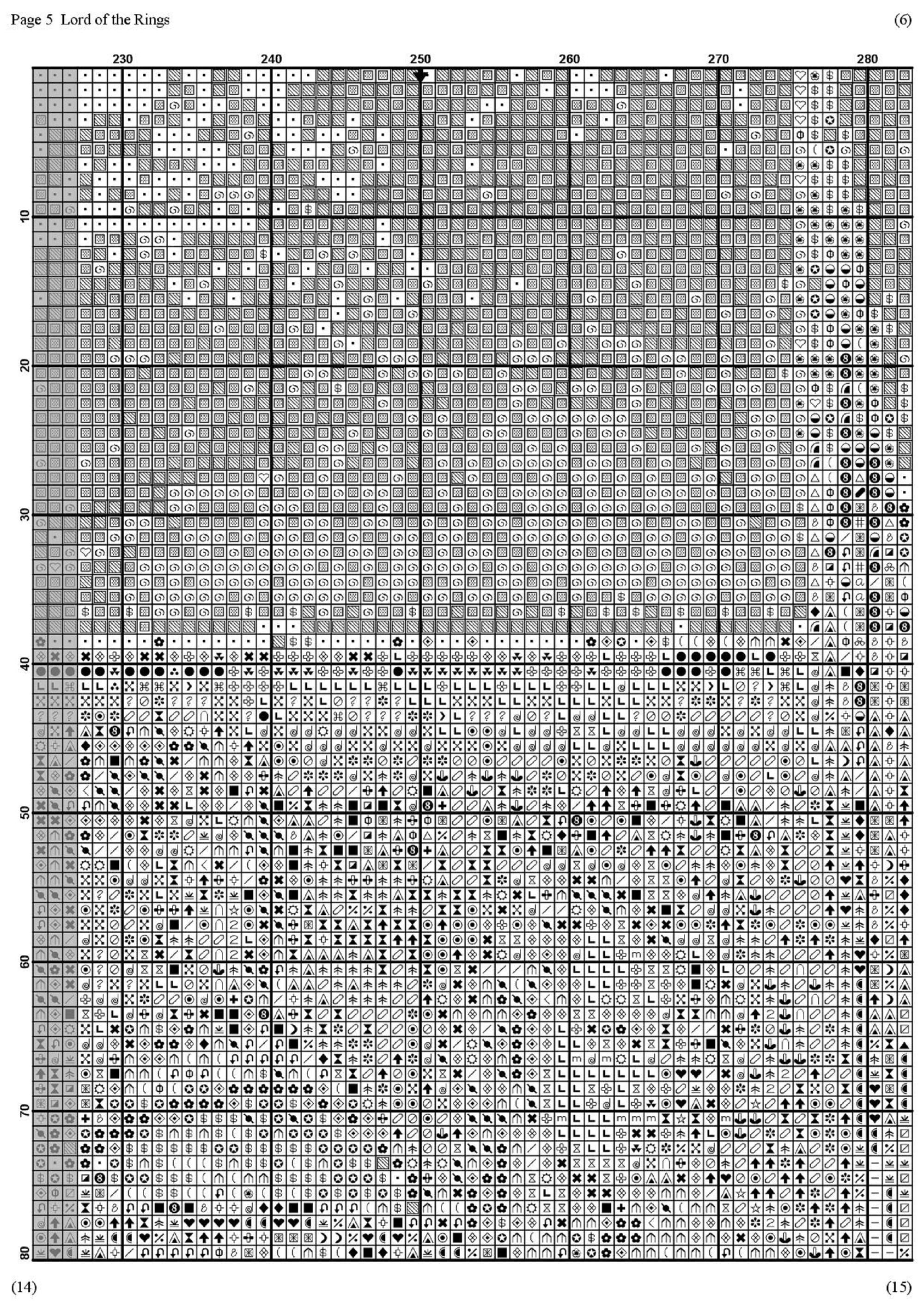 Lord of the Rings Cross Stitch Pattern, LOTR Embroidery PDF Chart, Tree ...