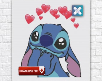 Lilo And Stitch Cross Stitch Pattern, Cartoon Characters Embroidery Design, Instant Printable PDF Chart