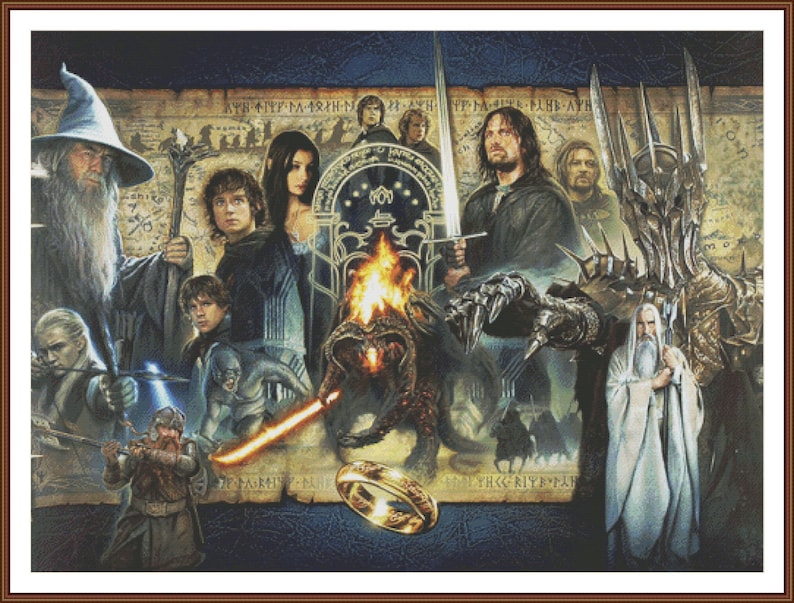 Lord of the Rings Cross Stitch Pattern, LOTR Embroidery PDF Chart, Tree ...