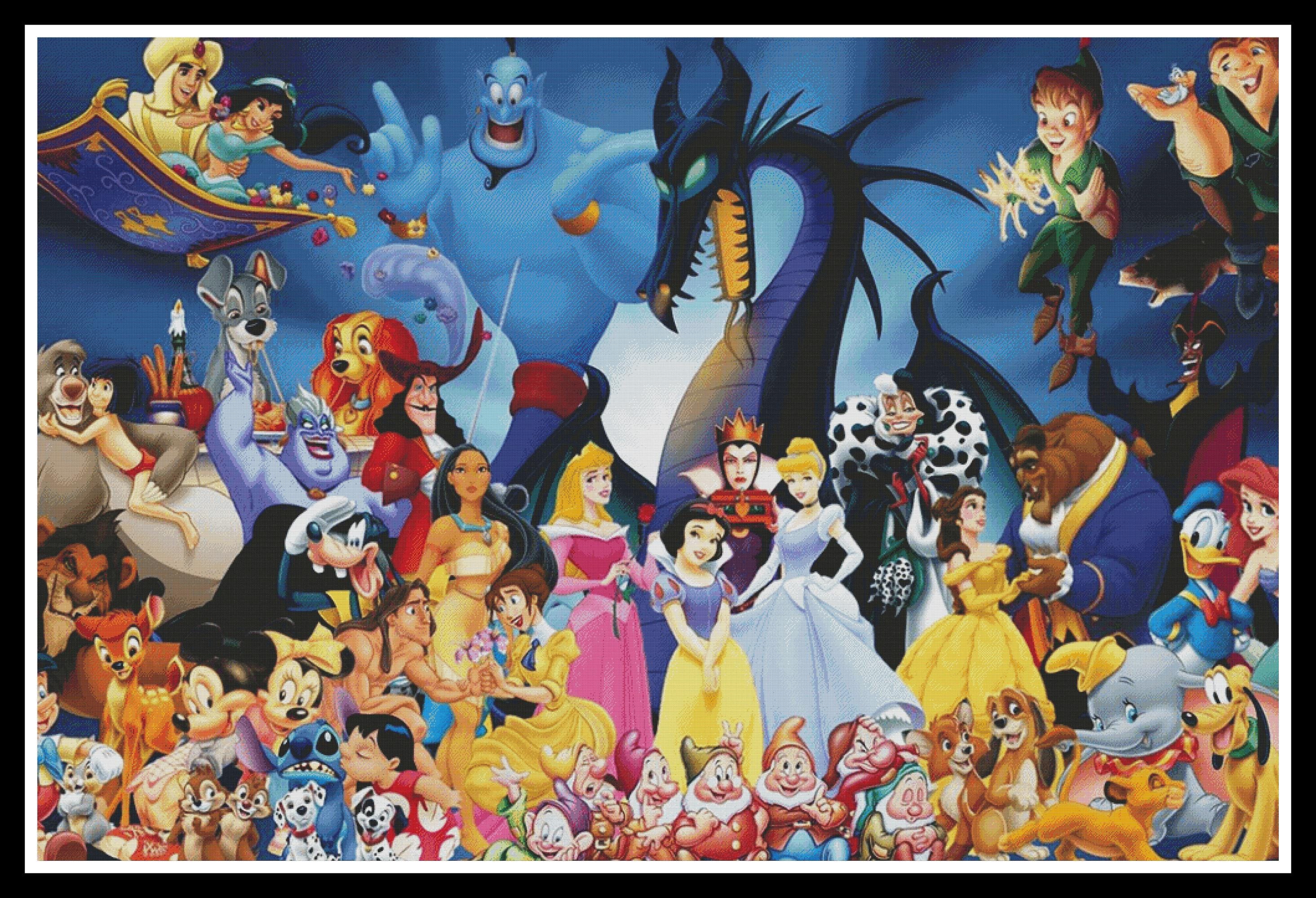 Large Characters Large Cartoon Characters Cross Stitch Pattern, Cartoon Princess ...