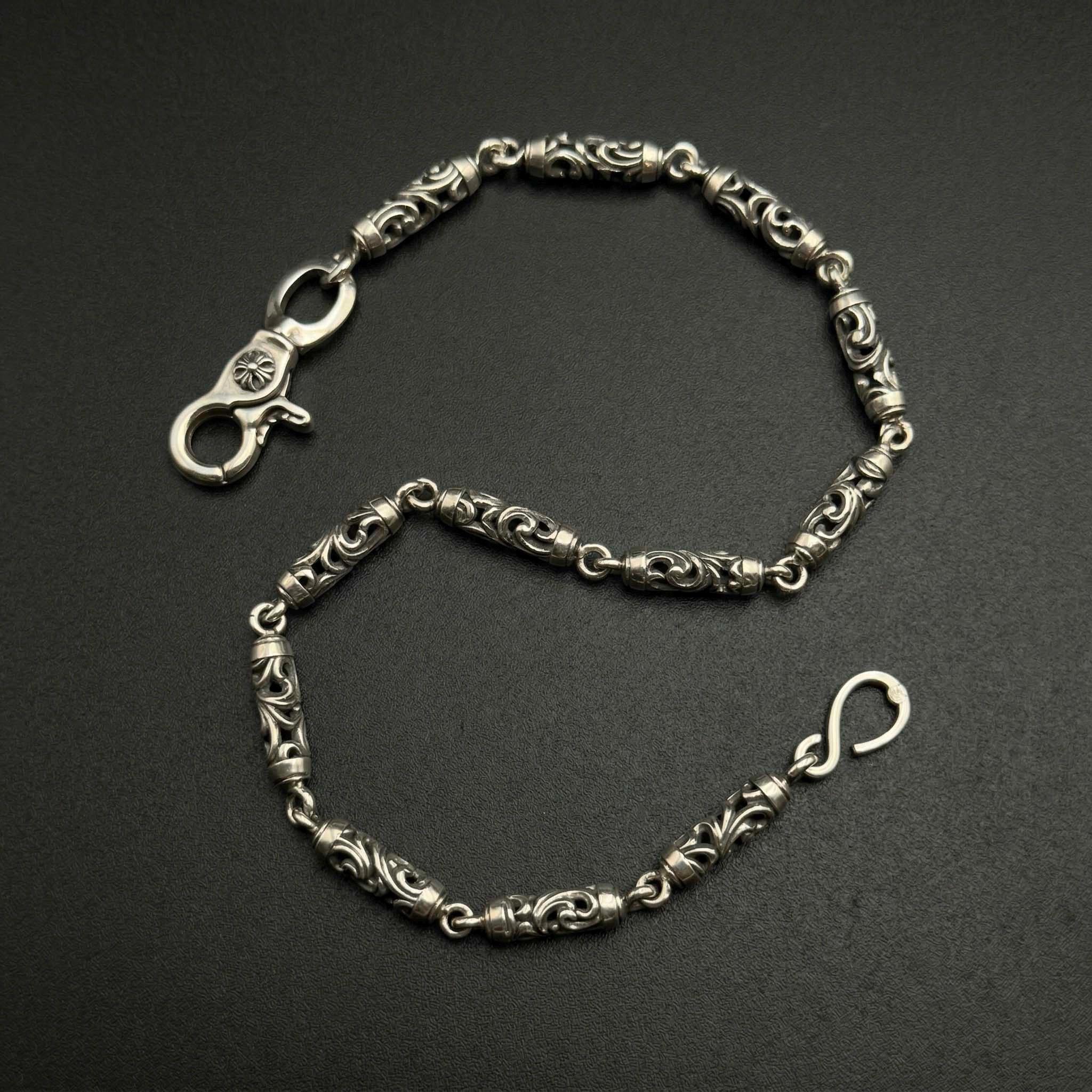 Catena Da Portafoglio Stile Chrome Goth Y2K - Cuori, Argento, Unisex