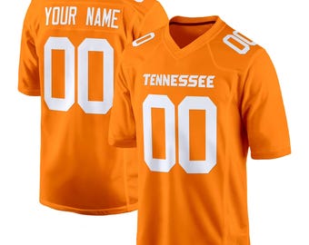 Camiseta de fútbol americano personalizada de Tennessee Orange, camiseta con nombre y número 00 personalizados, camiseta para aficionados universitarios, ropa para el día del partido, regalo deportivo unisex.