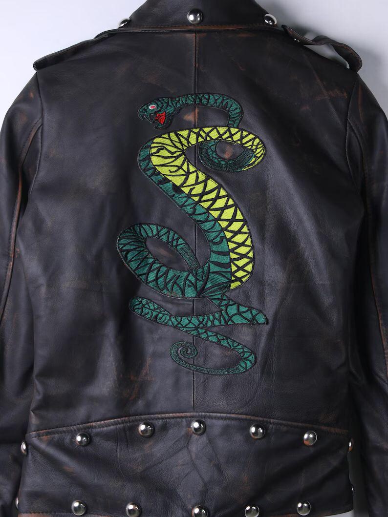 Fallout 3 Tunnel Snakes Biker Leather Jacket – Embroidered Gaming ...