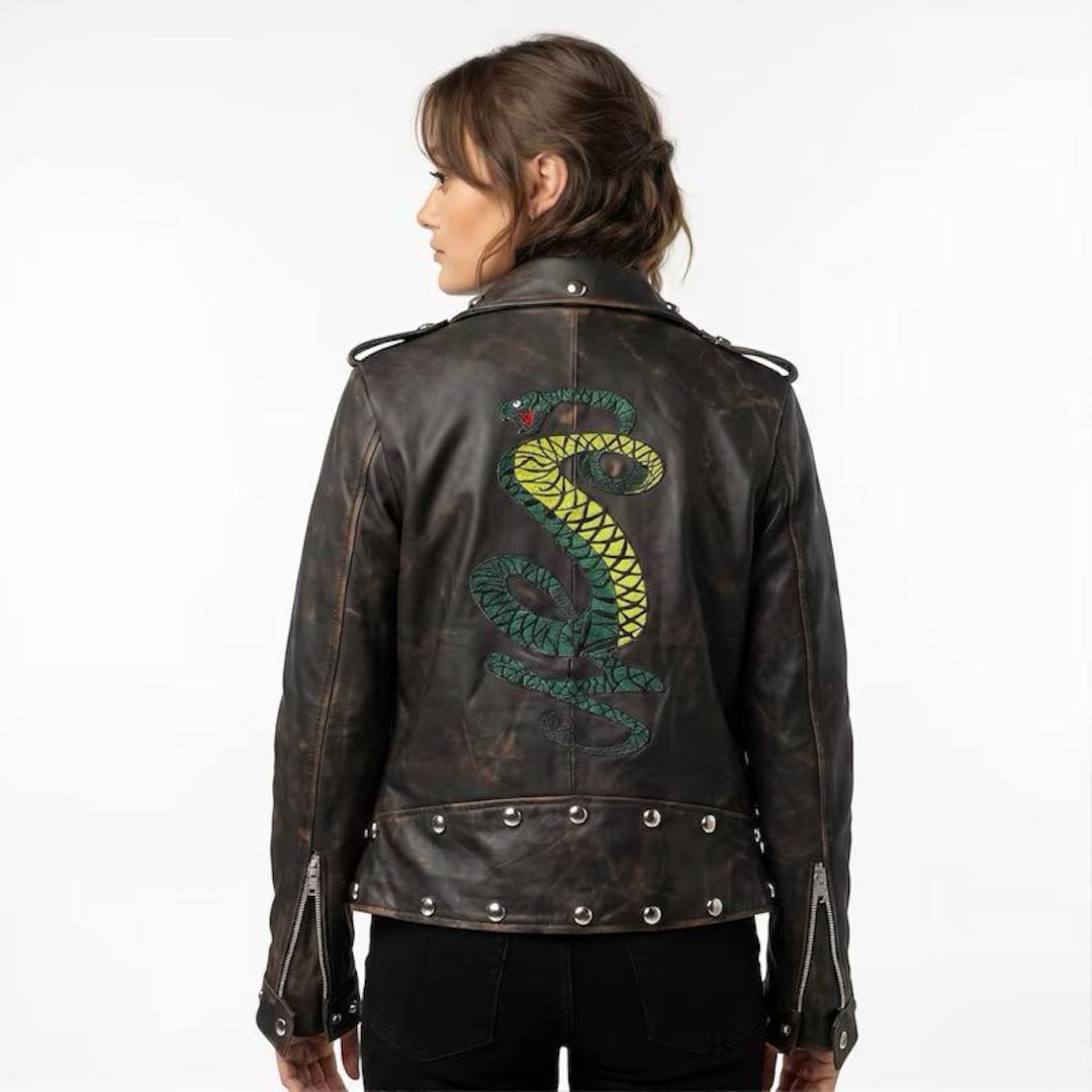 Fallout 3 Tunnel Snakes Biker Leather Jacket – Embroidered Gaming ...