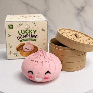 Lucky Dumpling Blind Box | 3D-utskriven samlarobjekt för mystiska dumplings | Ledad fidgetleksak | Överraskningskawaii skrivbordsleksak | Handgjord present | Sen