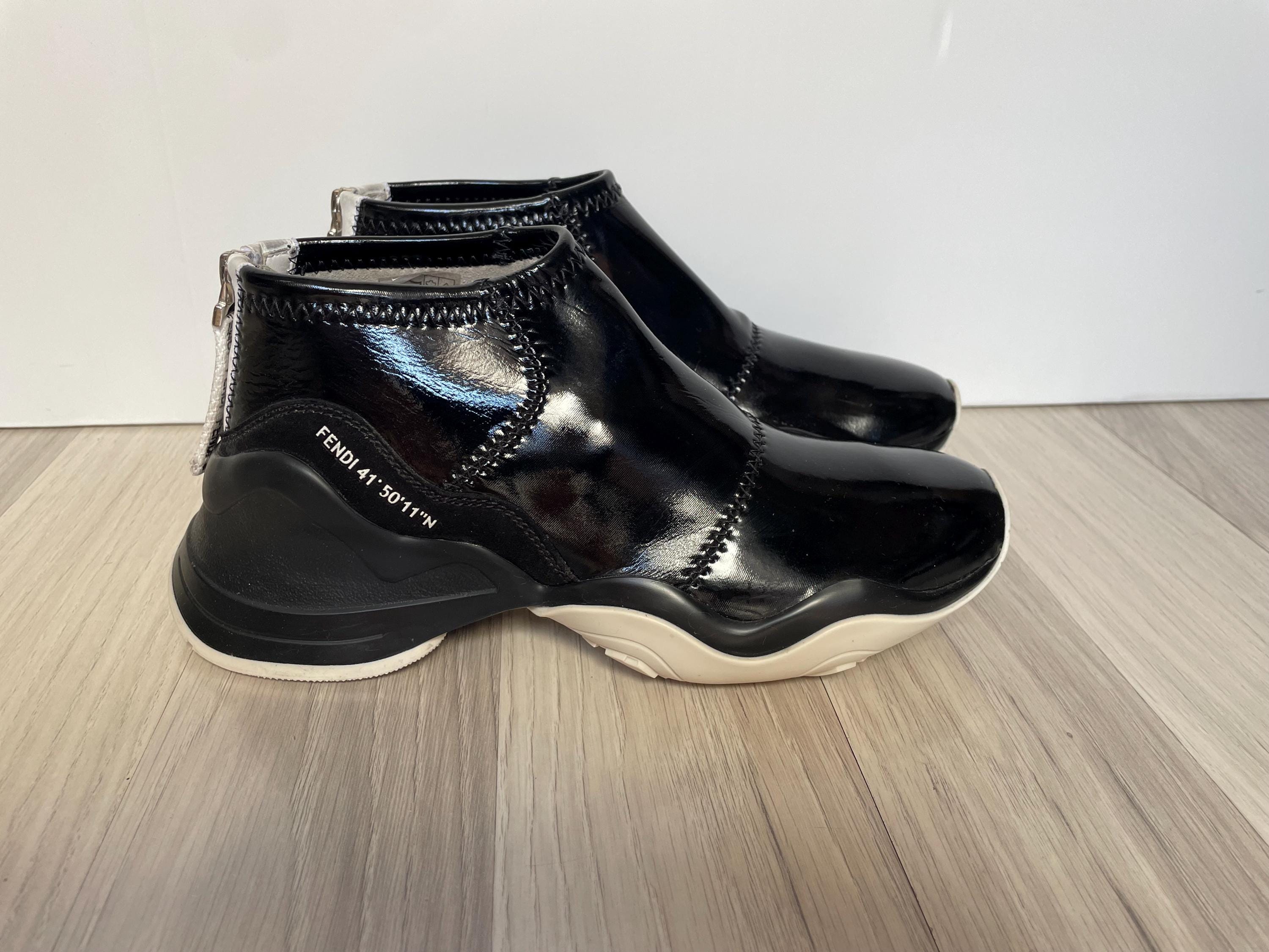 美品　フェンディ　ウェッジソール　パンプス　ヌバック　黒レザー　パンプス　23 Fendi shoes - Etsy 日本