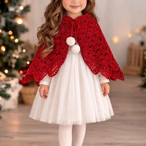 Baby Crochet Cape Pattern PDF – Lace Hooded Poncho, Toddler Pelerine, DIY Digital Download