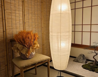 Lámpara de pie de papel, moderna linterna de papel de arroz, luz ambiental suave, fácil montaje